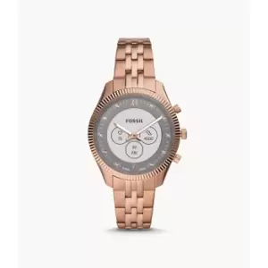 Fossil Womens Hybrid Smartwatch Hr Scarlette Rose Gold-Tone Stainless Steel - Rose Gold