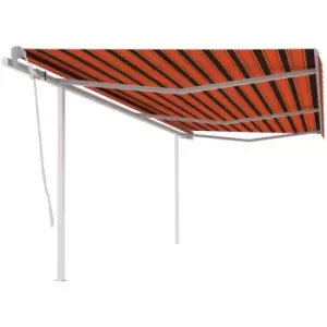 Vidaxl - Manual Retractable Awning with Posts 6x3 m Orange and Brown Multicolour