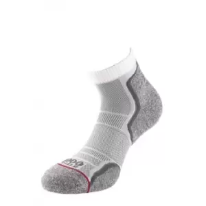 1000 Mile Womens/Ladies Ankle Socks (Pack of 2) (6 UK-8 UK) (White/Grey)