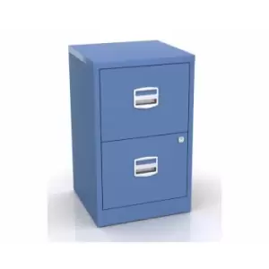 Bisley 2 Drawer Metal Filing Cabinet - Blue