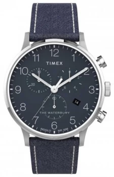 Timex Waterbury Classic Chrono 40mm Blue Leather Blue Watch