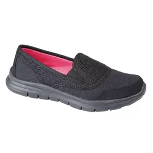 Dek Womens/Ladies Superlight Twin Elastic Gusset Leisure Shoes (4 UK) (Black)