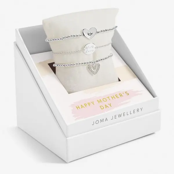 Celebrate You Gift Box Happy Mother's Day Silver Plated Set Of 3 Bracelets 6957