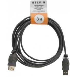Belkin 3m Tradepack Two USB Extension Cables A to A - Grey