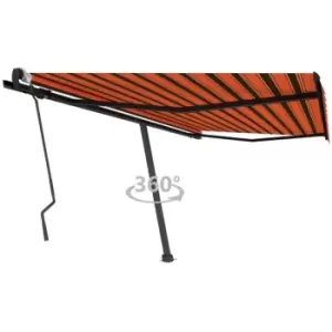 Freestanding Manual Retractable Awning 400x300cm Orange/Brown Vidaxl Multicolour