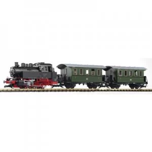 Piko G 37125 G Start-Set steam locomotive BR 80 with 2 passenger cars of DR