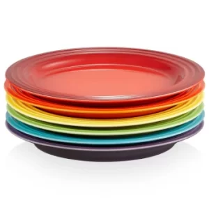 Le Creuset Stoneware Rainbow Set Of 6 Side Plates