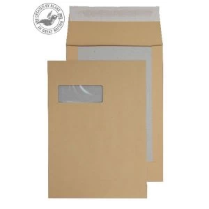 Blake Purely Packaging C4 120gm2 Peel and Seal Window Pocket Envelopes Manilla Pack of 125