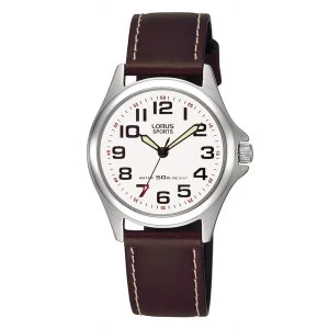 Lorus RRS51LX9 Ladies Sports Watch with Brown Leather Strap & Contrast Stitching