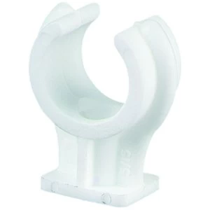 Wickes White Plastic Pipe Clips - 22mm Pack of 4