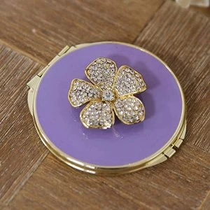 Sophia Compact Mirror - Purple Flower Design