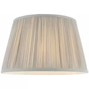 12' Elegant Round Tapered Drum Lamp Shade Silver Gathered Pleated Silk Cover