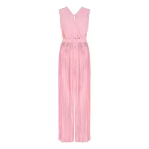 Mela London Pink Pleated Jumpsuit With Belt - Pink