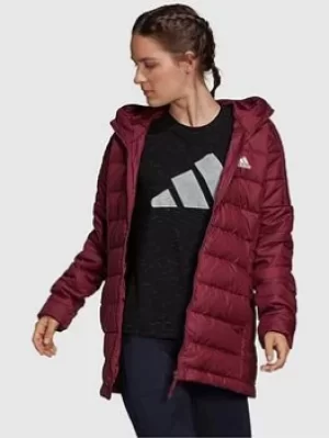 Adidas Essentials Down Parka, Dark Red Size XS Women