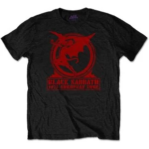 Black Sabbath - Europe '75 Mens Large T-Shirt - Black