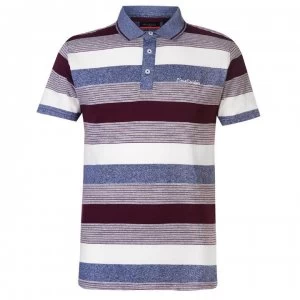 Pierre Cardin Dye Jersey Polo Shirt Mens - Burg/Denim/Wht