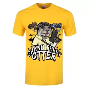 Grindstore Mens Grand Theft Otter T-Shirt (XXL) (Yellow)