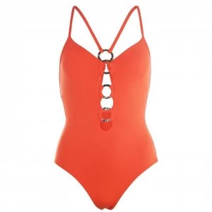 Seafolly Ring Maillot Swimsuit - TANGELO