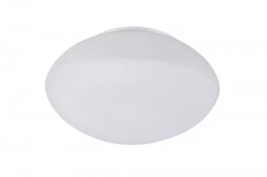 Flush Ceiling, Wall 1 Light E27, Polished Chrome, Frosted White Glass