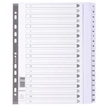 Dividers Mylar A4 Maxi White 1-20