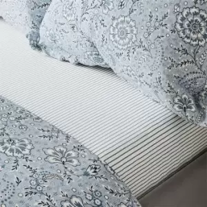 Bedeck of Belfast Azora BCI Cotton Percale Fitted Sheet - Blue