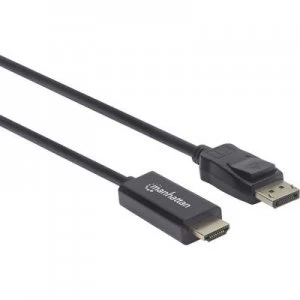 Manhattan HDMI Cable 100.00cm 152662 Black [1x DisplayPort plug - 1x HDMI plug]