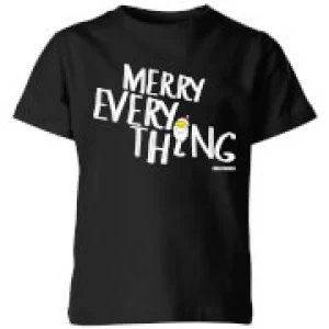 Smiley World Merry Everything Kids T-Shirt - Black - 3-4 Years
