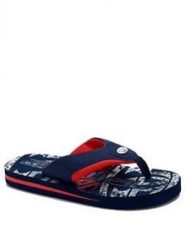 Animal Boys Jekyl Flip Flop - Red, Size 13 Younger