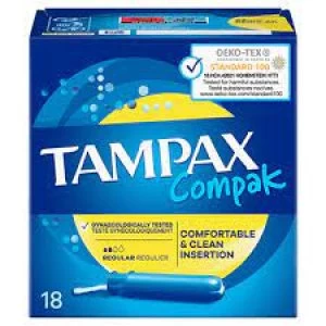 Tampax Compak Regular Applicator Tampons 18 pack
