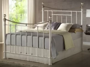 Birlea Bronte 4ft6 Double Cream and Antique Brass Metal Bed Frame