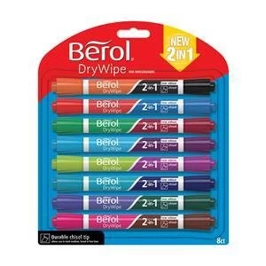 Original Berol Dual Ended 2 in 1 Drywipe Marker Assorted Colours