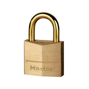 Master Lock Solid Brass 50mm Padlock with Brass Plated Shackle