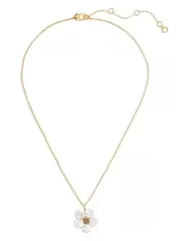 kate spade new york Floral Frenzy Cultured Freshwater Pearl Flower Mini Pendant Necklace in Gold Tone, 16-19