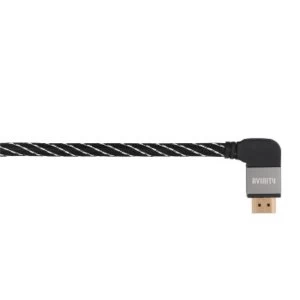 Avinity High Speed HDMI cable plug - plug, 90°, fabric, gold-pl., Ethernet, 3.0 m