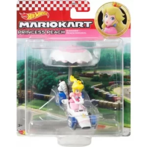 Hot Wheels Mario Kart Princess Peach B-Dasher & Peach Parasol Figure