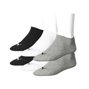 6 pair Puma Sneaker Invisible Socks Unisex Mens & Ladies In 3 Colours, color:882 - grey/white/black, Socken &...