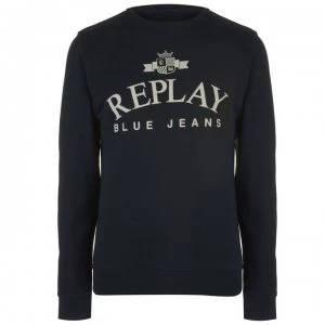 Replay Jeans Crew Sweatshirt - Midnt Blue 576