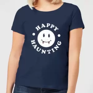 Happy Haunting Womens T-Shirt - Navy - L