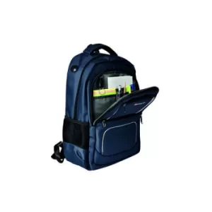 Monolith 15.6" Business Commuter Backpack USB/Headphone Port Padded Pocket Navy Blue 9115B