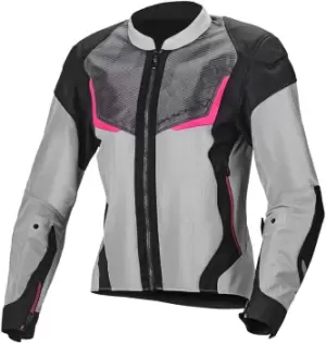 Macna Orcano Ladies Motorcycle Textile Jacket, grey-pink, Size M for Women, grey-pink, Size M for Women