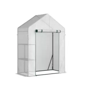 Outsunny Greenhouse For Outdoor Portable Gardening Plant Grow House With Shelf 143L X 73W X 195H Cm - Green