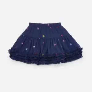 Joules Girls Lillian Star Print Ruffle Chiffon Skirt - 8 Years