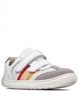 Clarks Flash Beau Toddler Trainers - White, Size 4 Younger