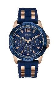 Guess Blue And Rose Gold Chronograph Watch - W1295L3 - multicoloured