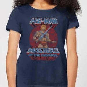 He-Man Distressed Womens T-Shirt - Navy - S