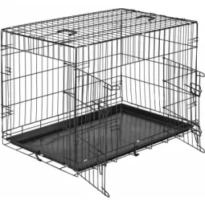 Dog crate collapsible - dog cage, pet carrier, puppy crate - 89 x 58 x 65cm - black