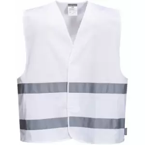 F474 - White Sz L/XL Hi-Vis Iona Safety Vest Visibility Reflective - White - Portwest