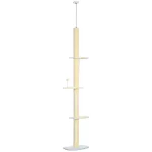 PawHut 260cm Height Adjustable Floor-To-Ceiling Cat Tower w/ Anti Slip Kit