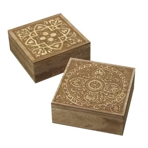 Mosaic Patterned Boxes Set of 2 By Heaven Sends