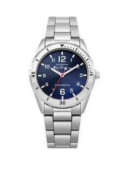 Ben Sherman Blue Dial Stainless Steel Bracelet Mens Watch with Wallet Gift Set, One Colour, Men